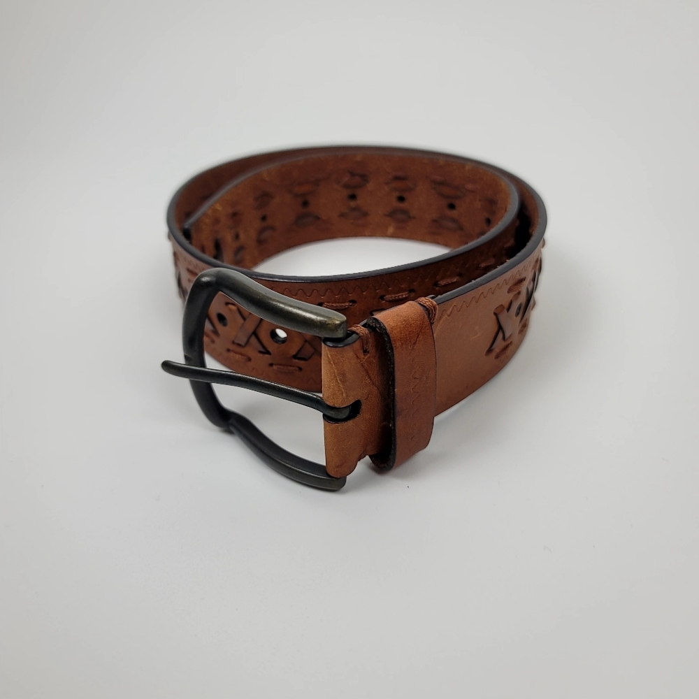 vintage Leather belt with buckle size small